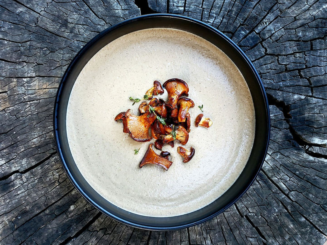 Cream of Wild Mushroom and Garlic Soup