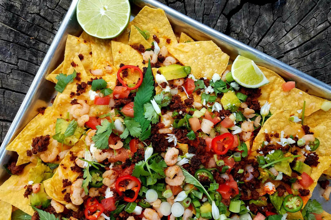 Chorizo and Shrimp Nachos