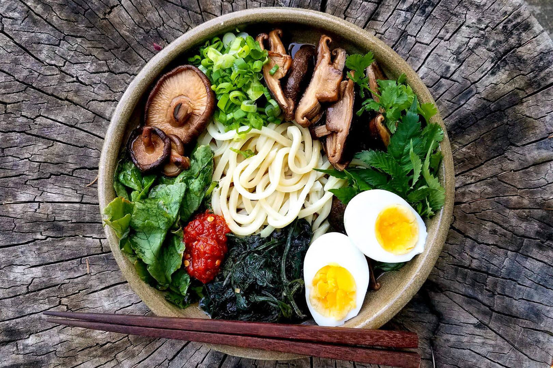Shiitake Mushroom and Beef Broth Udon Bowl