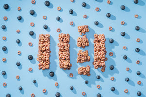 Blueberry Cheerio Bars on Blue