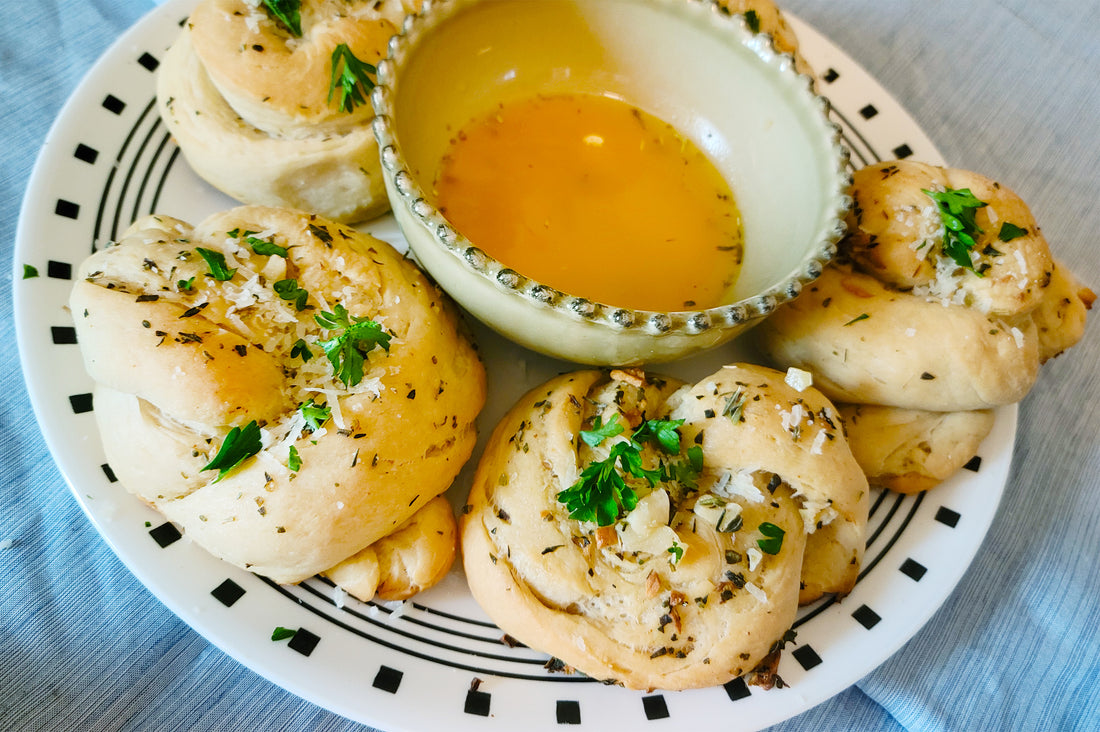 Homemade Garlic Knots with Infused Italian Herb Butter