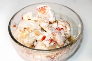 Peach Cobbler Gelato with your choice of toppings