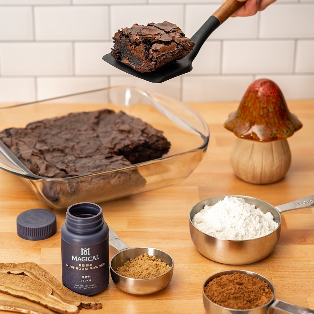 Relaxing Reishi Powder Brownies