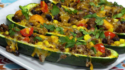 Bateaux de courgettes façon burrito