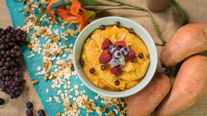 Sweet Potato Oatmeal with Caramel Sauce