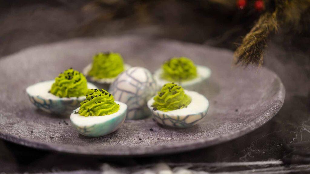 Deviled Spider Web Eggs